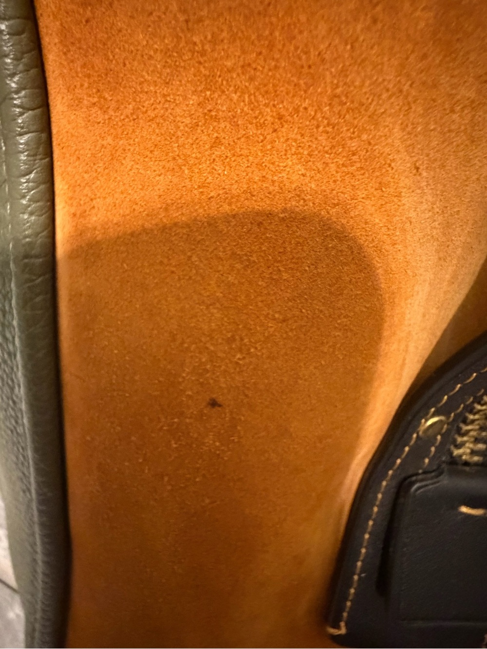 Coach Rogue 39 Olive Green Leather Tote with Cognac Suede Side Panels - Picture 6 of 16